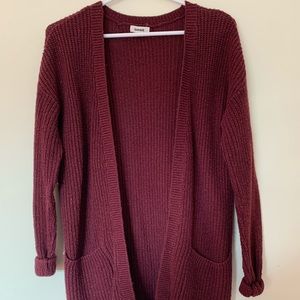 Garage XS-S Burgundy Knit Cardigan